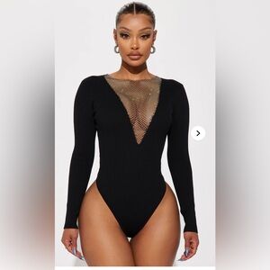Black Cut Out Long Sleeve Bodysuit